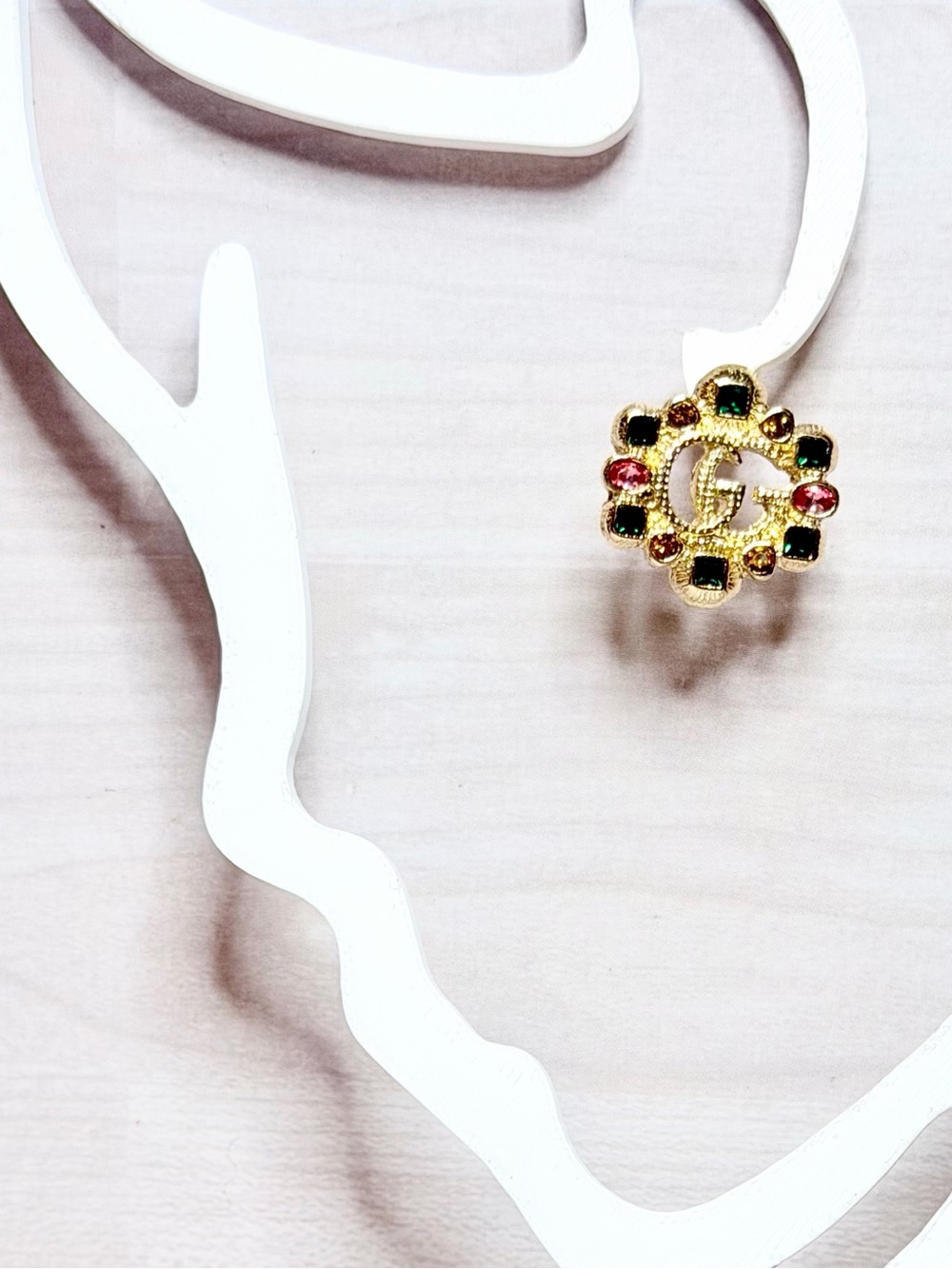 GG Gold-Tone Floral Crystal Stud Earring - Multicolor